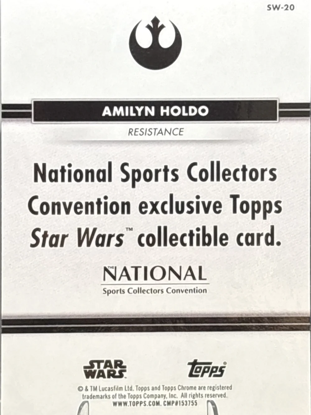 Topps Chrome Star Wars Chrome Amilyn Holdo - Nationals LE Print Holo